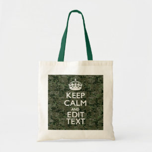 Lugnen Text Digital Camouflage Woodland Behålla  Tygkasse