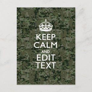 Lugnen Text Digital Camouflage Woodland Behålla Vykort