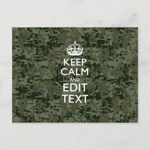 Lugnen Text Digital Camouflage Woodland Behålla Vykort
