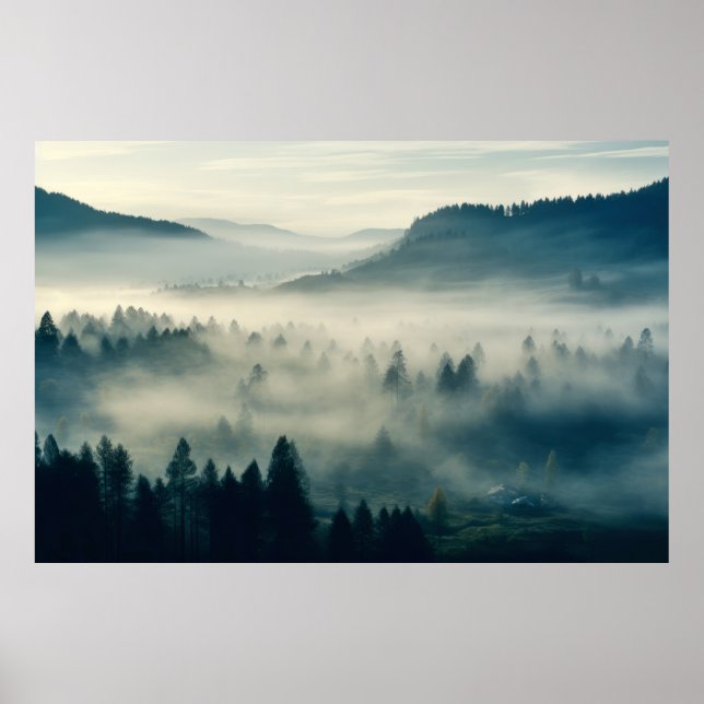 Lugnen Valley Ligcape Meditation Serene Poster (Framsidan)