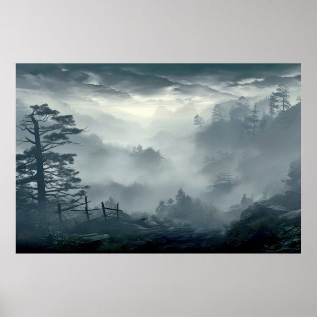 Lugnen Valley Ligcape Meditation Serene Poster (Framsidan)