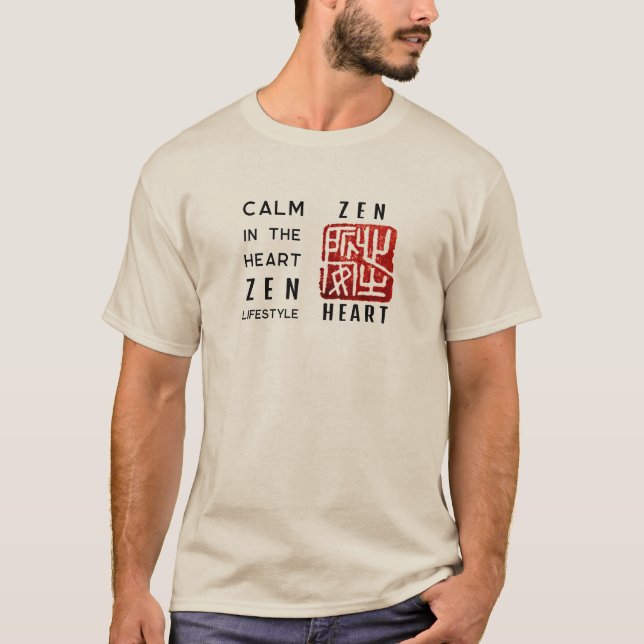 lugnen "Zen Heart" i hjärtat T Shirt (Framsida)