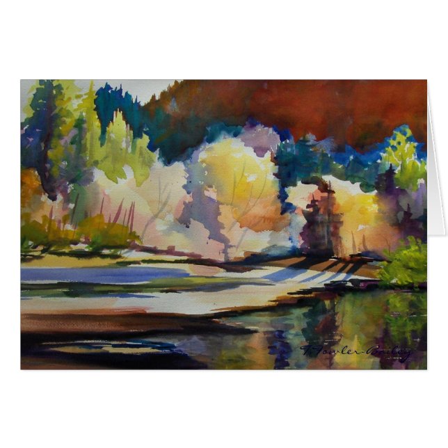 "Lugnt vatten på Yosemite ", Hälsningskort (Framsidan Horizontal)