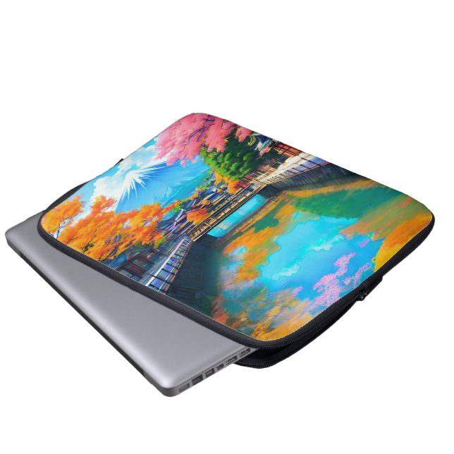 Lugnvatten: Mt. Fujis spegling Laptop Fodral (Framre botten)