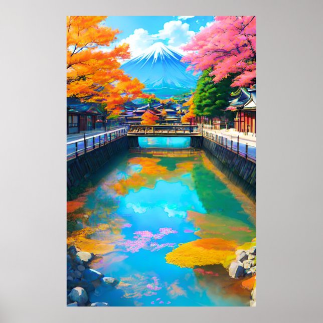 Lugnvatten: Mt. Fujis spegling Poster (Framsidan)