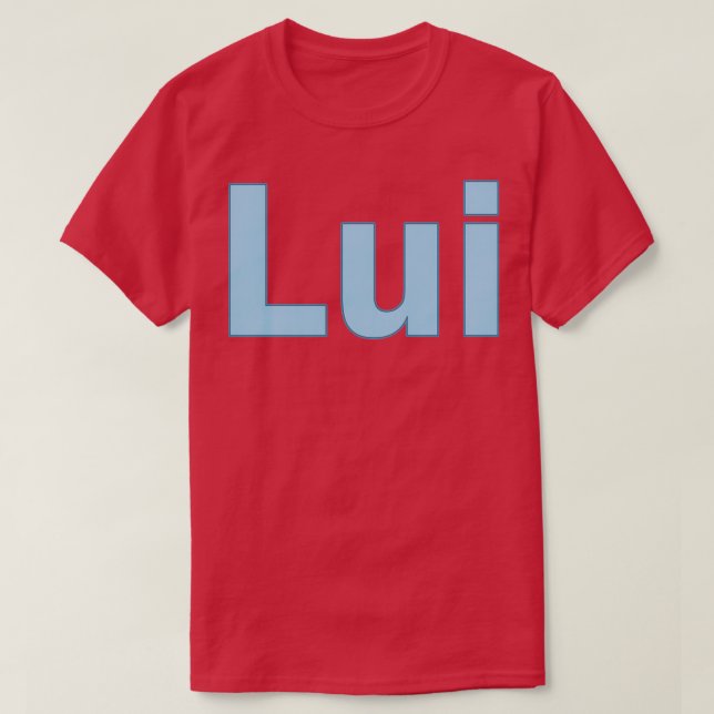 Lui Blue namn personlig text T Shirt (Design framsida)