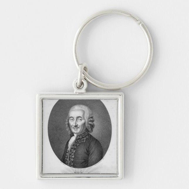 Luigi Boccherini Fyrkantig Silverfärgad Nyckelring (Framsidan)