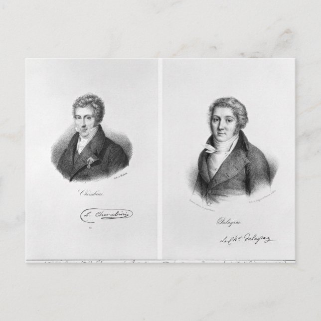 Luigi Cherubini och Nicolas Marie Dalayrac Vykort (Framsida)