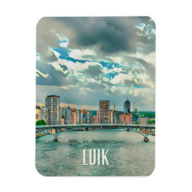 Luik Belgique Photo Vintage Magnet (Vertikal)