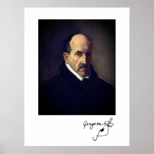 Luis de Góngora (porträtt/namnteckning) Poster