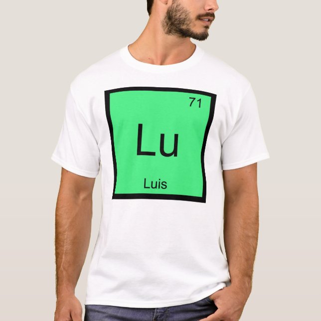 Luis  Namn Kemiskt Element Periodiska Systemet Tee (Framsida)
