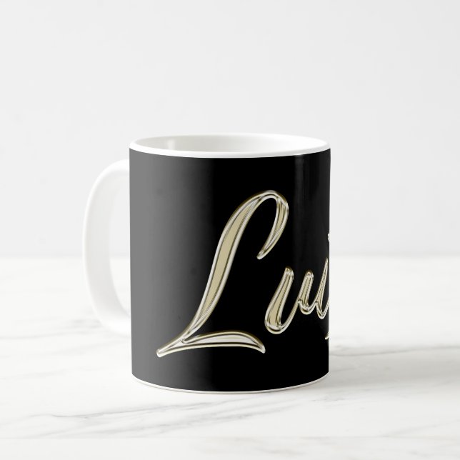 Luisa white gold Handwriting Tasse Kaffeetasse Kaffemugg (Framsida vänster)