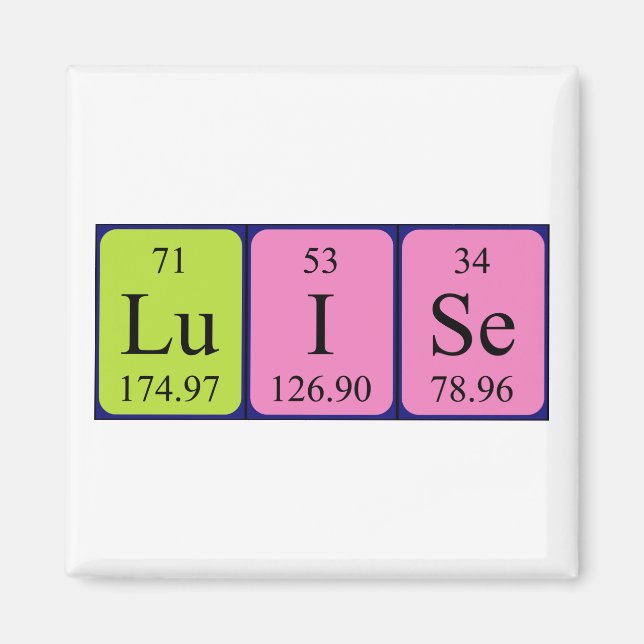 Luise Perioise bord namn magnet (Framsidan)