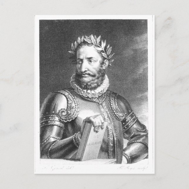 Luiz Vaz de Camoes graverad av B. Roger Vykort (Framsida)