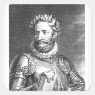 Luiz Vaz de Camoes graverat av B. Roger Fyrkantigt Klistermärke