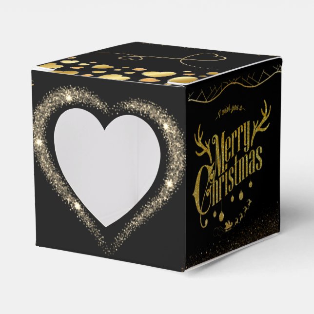 lujoso negro con corazones dorados de navidad  presentaskar (Framsidan Sidan)