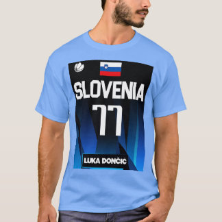 Luka Doncic 2021 Slovenien Jersey Fläkt Design T Shirt