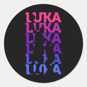 Luka Fläkt Basketball Sports Runt Klistermärke