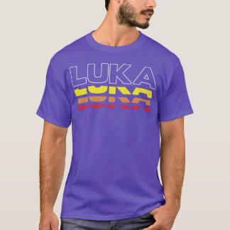 Luka Förnamn Rolig Vintage Solnedgång Luka vintage T Shirt