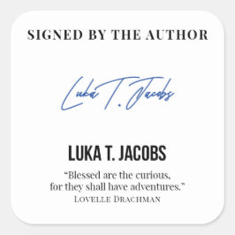 Luka T. Jacobs Author Bookplate #2 Square Sticker Fyrkantigt Klistermärke