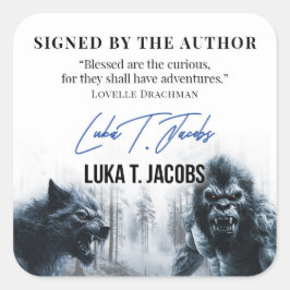 Luka T. Jacobs Author Bookplate Fyrkantigt Klistermärke
