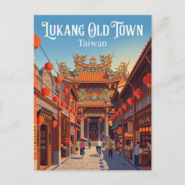 Lukang Gamla Stad Taiwan Vykort (Framsida)