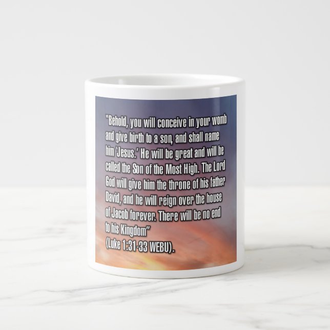 Lukas 1:31-33 WEBU Mugg Jumbo Mugg (Framsidan)