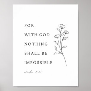 Lukas 1:37 Bibelverset Poster