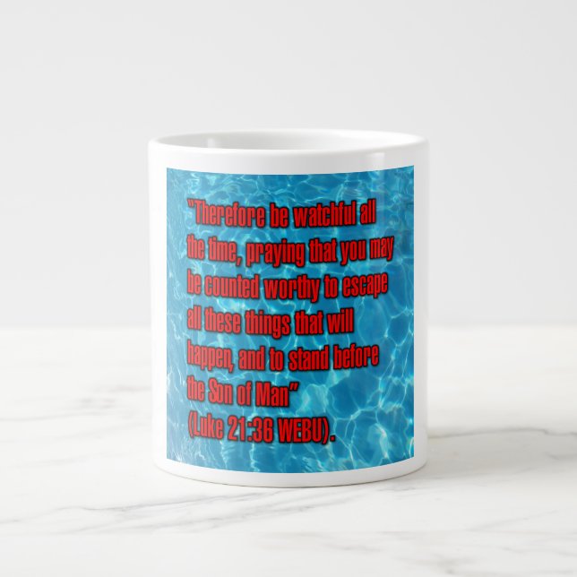Lukas 21:36 WEBU Mugg Jumbo Mugg (Framsidan)