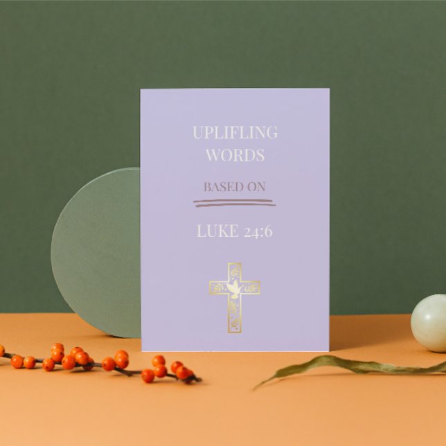 Lukas 24:6 Kristet reflektionskort Helgkort (He Is Alive — Share the Joy of Easter with Loved Ones)