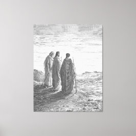 Lukas 24A Jesus och två lärjungar går till Emmaus Canvastryck