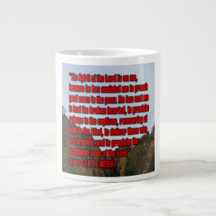 Lukas 4:18-19 WEBU Mugg Jumbo Mugg