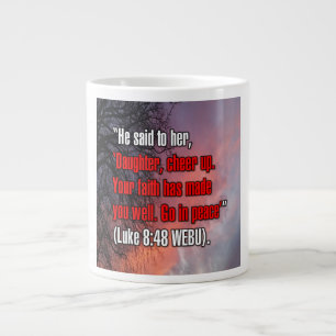 Lukas 8:48 WEBU Mugg Jumbo Mugg