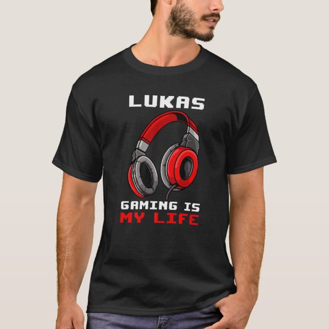 Lukas Gaming är min livs Personlig T Shirt (Framsida)