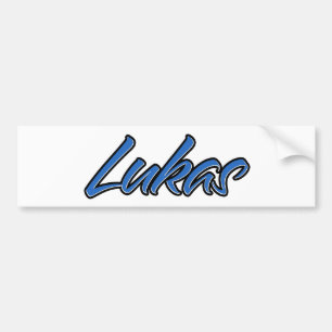 Lukas Namn blue Aufkleber Sticker Autoaufkleber Bildekal