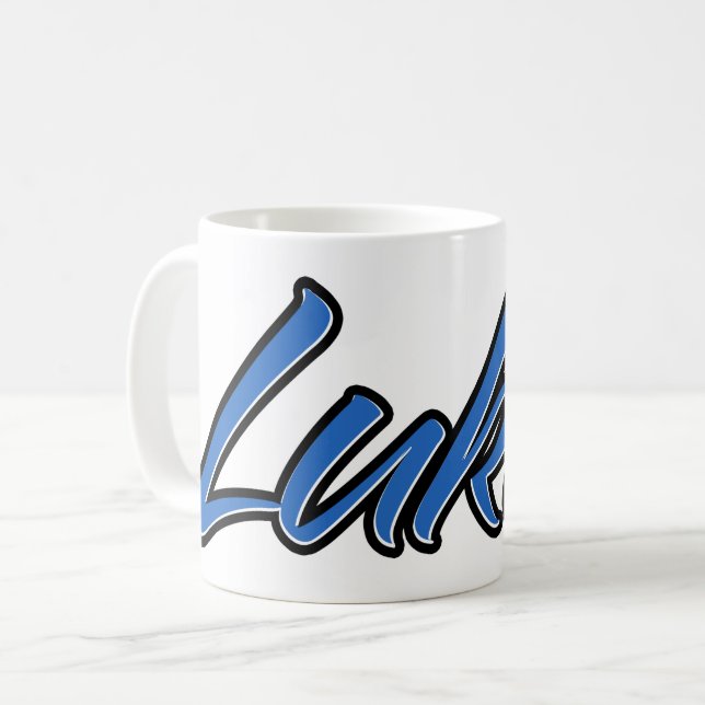 Lukas Vorname Name blue Tasse Kaffeetasse Kaffemugg (Framsida vänster)