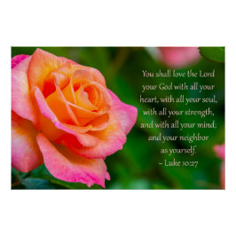Luke 10:27 Tryck, Värde Poster Papper (Semi-Glans) Perfect Poster