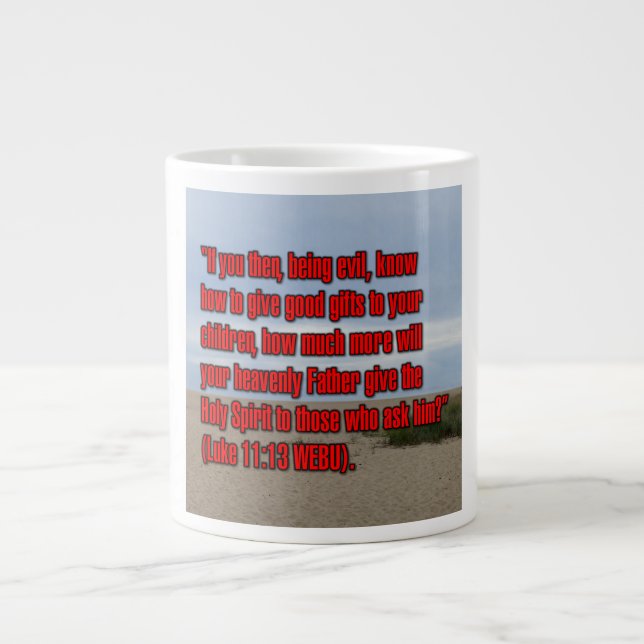 Luke 11:13 WEBU Mug Jumbo Mugg (Framsidan)