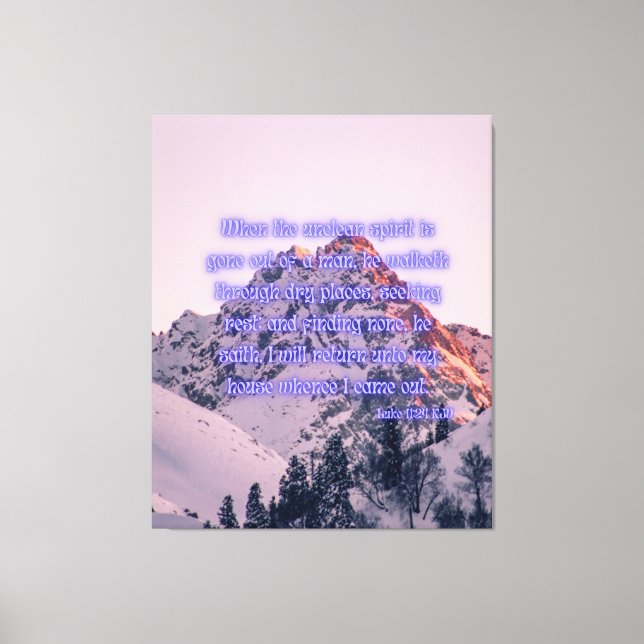 Luke 11:24 Bible Verse KJV Pic Wall Art Canvastryck (Framsida)
