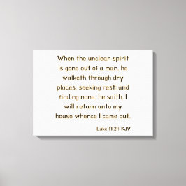 Luke 11:24 Bible Verse KJV Wall Art Canvastryck