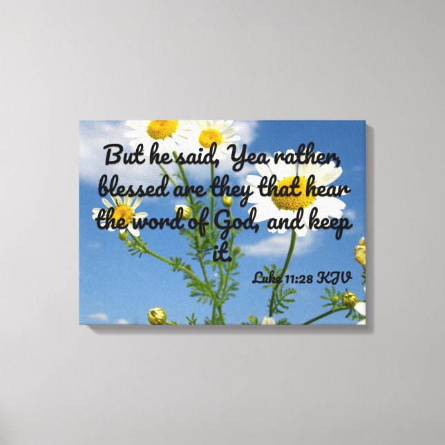 Luke 11:28 Bible Verse KJV Pic Wall Art Canvastryck (Framsida)