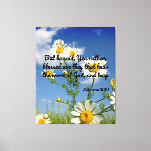 Luke 11:28 Bible Verse KJV Pic Wall Art Canvastryck