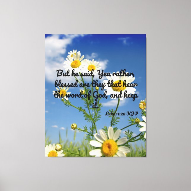Luke 11:28 Bible Verse KJV Pic Wall Art Canvastryck (Framsida)