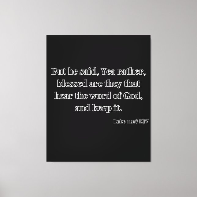 Luke 11:28 Bible Verse KJV Wall Art Canvastryck (Framsida)
