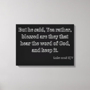 Luke 11:28 Bible Verse KJV Wall Art Canvastryck