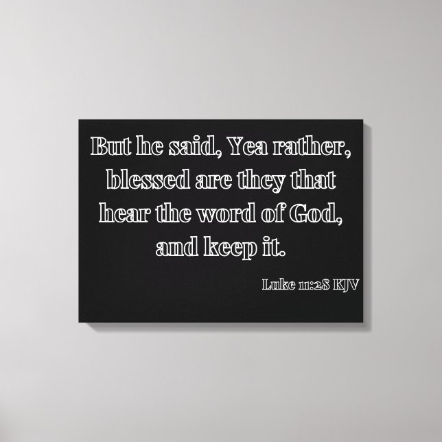 Luke 11:28 Bible Verse KJV Wall Art Canvastryck (Framsida)
