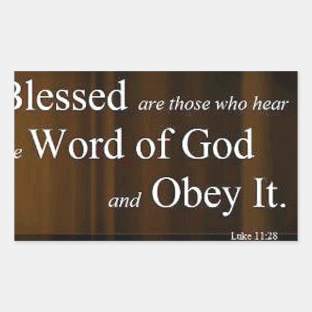 Luke 11:28 rektangulärt klistermärke (Framsida)