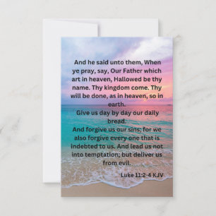 Luke 11:2-4 KJV Bible Scripture Pic Hälsning Kort