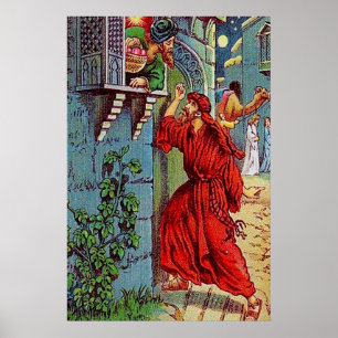Luke 11:5-8 en vän i nöd poster