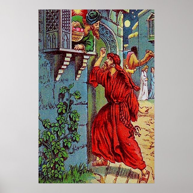 Luke 11:5-8 en vän i nöd poster (Framsidan)